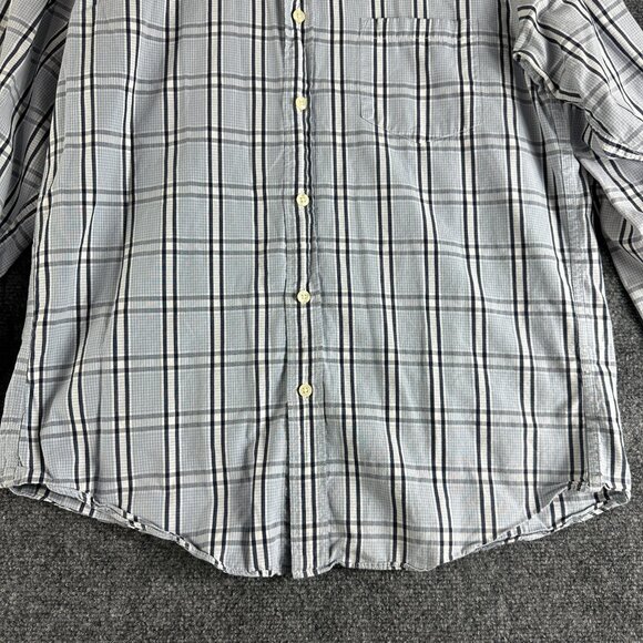 J Crew Shirt Mens Medium Tailored Fit Cotton Button Up  Long Sleeve Blue Plaid - Picture 2 of 7